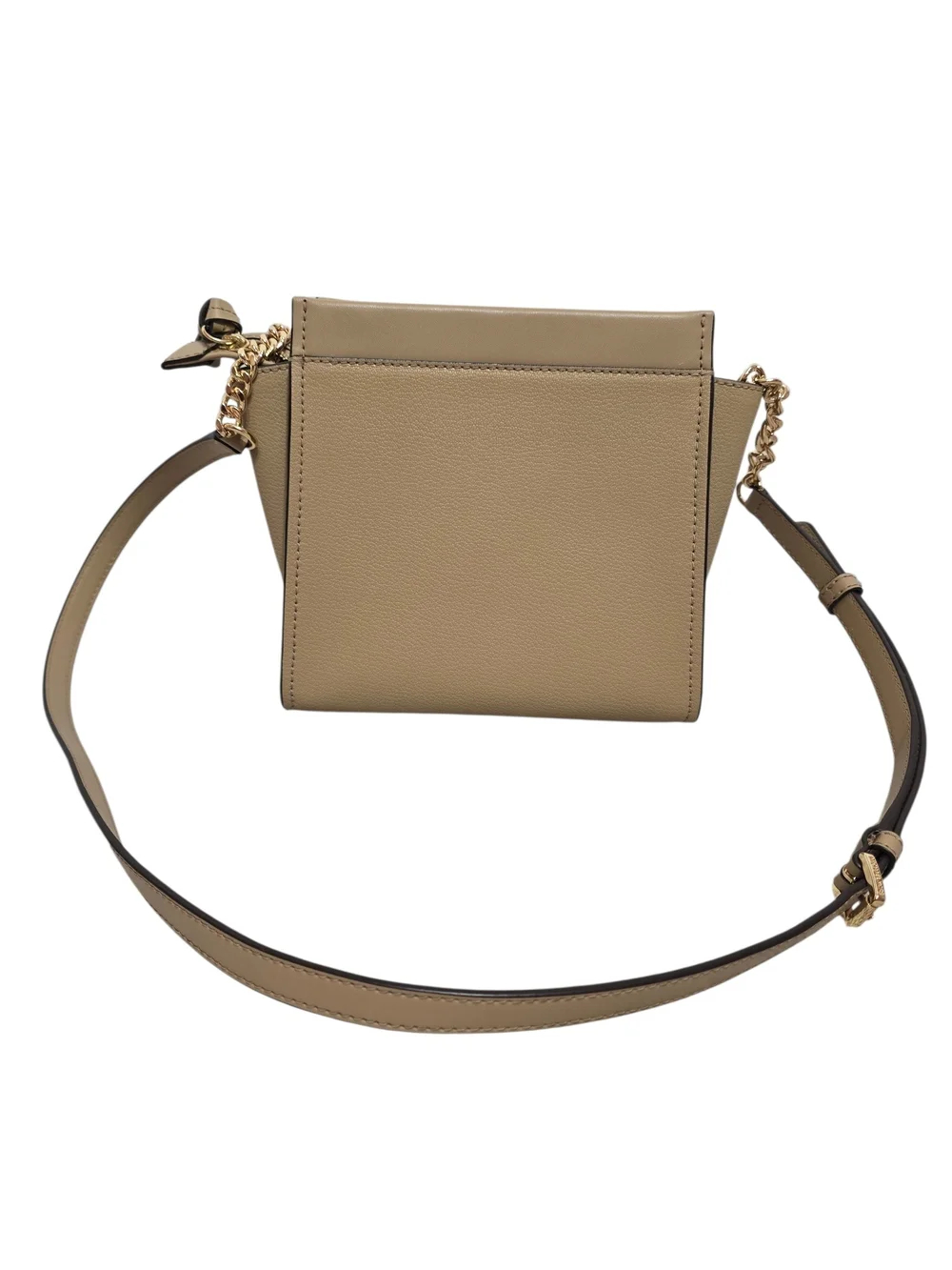 Michael Kors Graham Taupe Leather Messenger Crossbody Bag